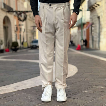 Pantalone gamba larga crema - FLAG STORE